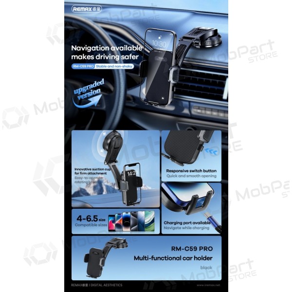 Suporte para telefone de carro Remax RM-C59 PRO (dashboard) preto