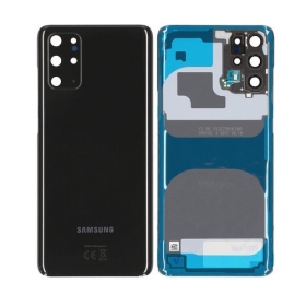 Samsung G985 / G986 Galaxy S20 Plus tampa traseira da bateria preto (Cosmic Black) (usado grade C, original)
