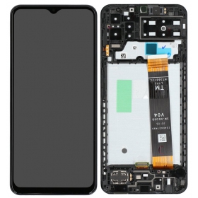 Ekranas Samsung A135 A13 4G 2022 su lietimui jautriu stikliuku e rėmeliu Black original