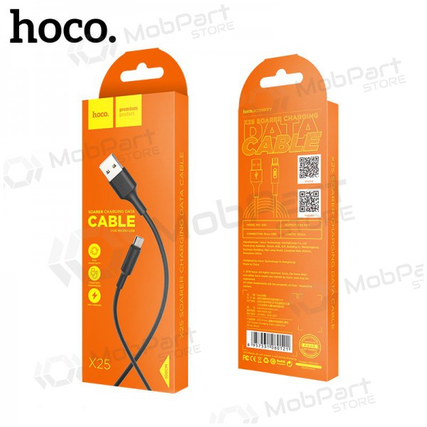 USB cabo Hoco X25 microUSB 1.0m (preto)