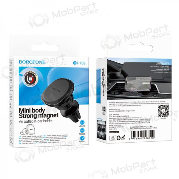 Suporte para telefone de carro Borofone BH102 (air vent) preto Suporte para telefone de carro Borofone BH102 (air vent) preto