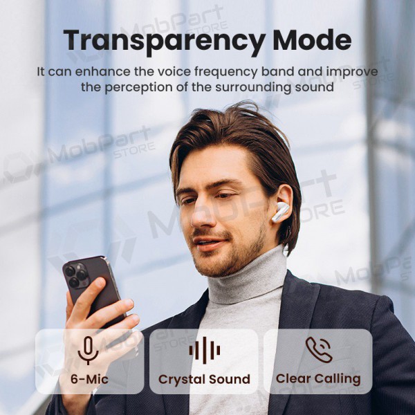 Sem fios ausinės Ugreen WS200 HiTune T6 Active Noise-Cancelling Earbuds Sem fios ausinės Ugreen WS200 HiTune T6 Active Noise-Cancelling Earbuds