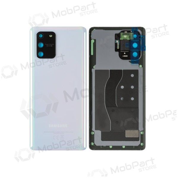 Samsung G770 Galaxy S10 Lite tampa traseira da bateria branco (Prism White) (usado grade B, original) Samsung G770 Galaxy S10 Lite tampa traseira da bateria branco (Prism White) (usado grade B, original)