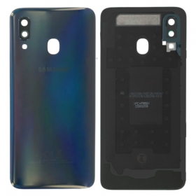Samsung A405 Galaxy A40 2019 tampa traseira da bateria (preto) (usado grade C, original)
