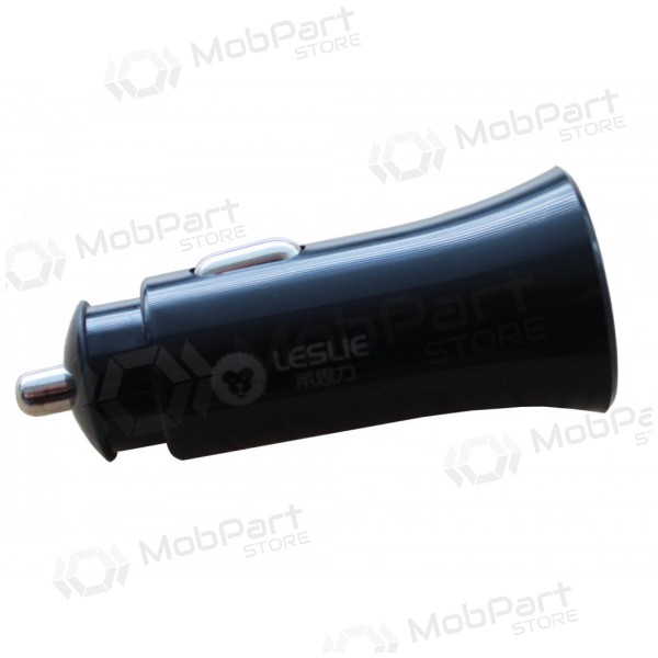 Carregador automobilinis Leslie C18 2 USB 2.4A (1A+2A) (preto)