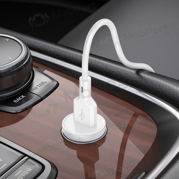 Carregador automobilinis Borofone BZ18 Quick Charge 3.0 18W + MicroUSB (branco)