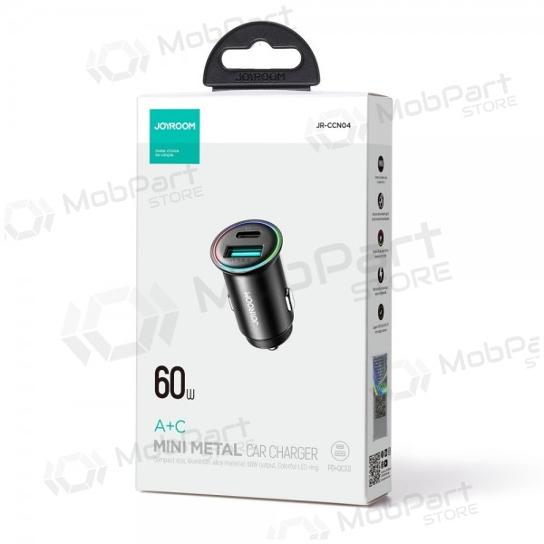 Carregador automobilinis Joyroom JR-CCN04 USB-C/USB-A 60W preto
