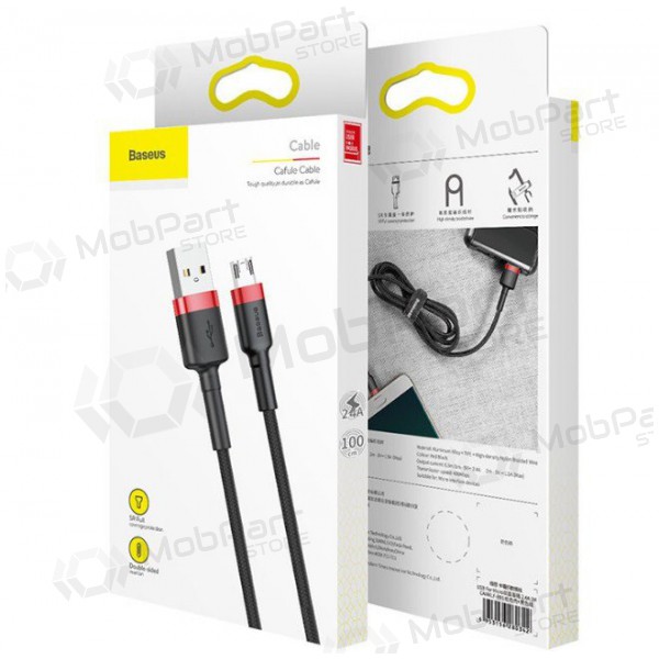 USB cabo Baseus Cafule Type-C 2.0m 2.0A (cinza-preto) CATKLF-CG1