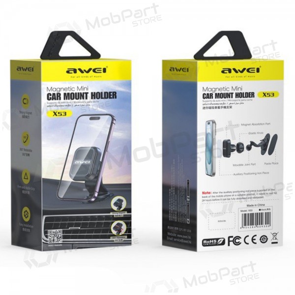 Suporte para telefone de carro Awei X53 Magnetic (dashboard) preto