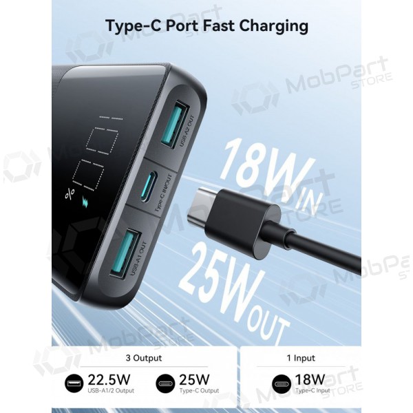 Bateria externa Power Bank Joyroom JR-PBF20 22.5W 10000mAh preto