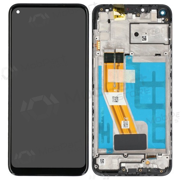 Ekranas Samsung M115 M11 2020 su lietimui jautriu stikliuku e rėmeliu Black original