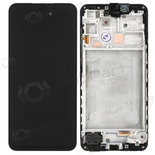 Ekranas Samsung A166 A16 5G su lietimui jautriu stikliuku e rėmeliu Black original (service pack)