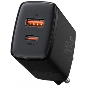 Carregador Baseus USB + Type-C 20W CCXJ-B01 (preto)