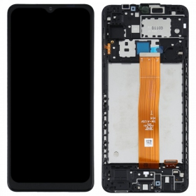 Samsung Galaxy A12 ecrã (preto) (com moldura) (original)