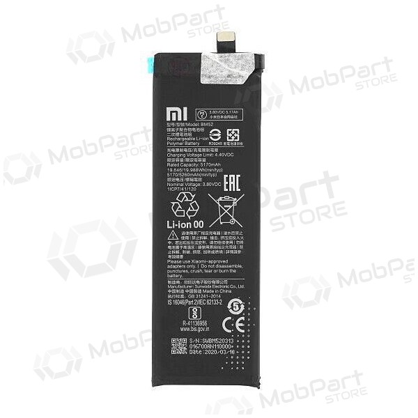 Xiaomi Mi Note 10 Lite / Mi Note 10 Pro / CC9 Pro bateria, akumuliatorius (BM52) (original) Xiaomi Mi Note 10 Lite / Mi Note 10 Pro / CC9 Pro bateria, akumuliatorius (BM52) (original)