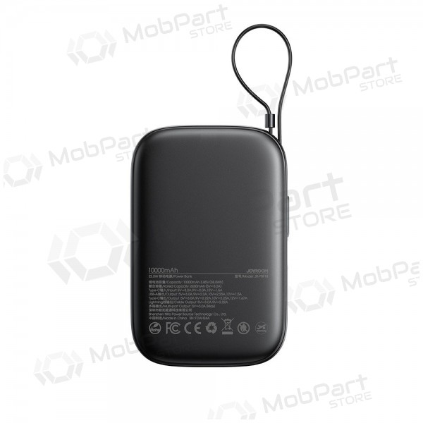 Bateria externa Power Bank Joyroom JR-PBF18 22.5W with Lightning cable 10000mAh preto Bateria externa Power Bank Joyroom JR-PBF18 22.5W with Lightning cable 10000mAh preto