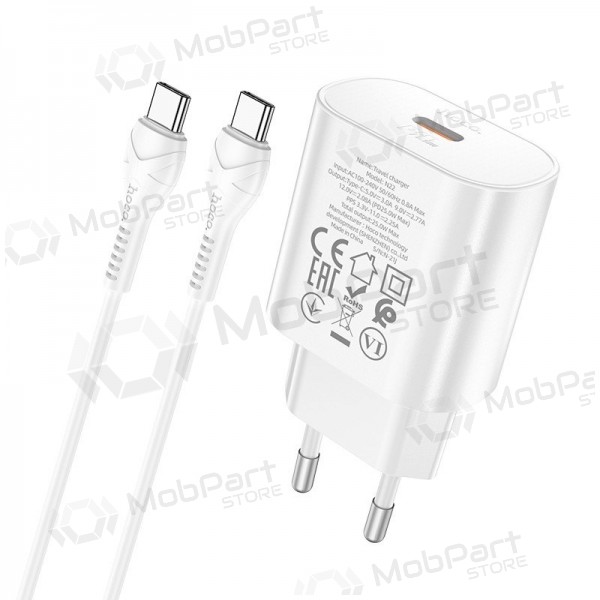 Carregador buitinis Hoco N22 Jetta PD25W + Type-C branco