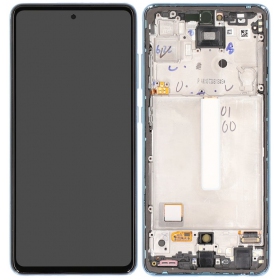 Samsung Galaxy A52 ecrã (azul) (com moldura) (original)