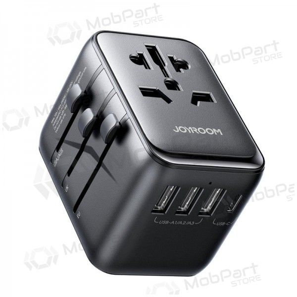 Universal kelioninis carregador Joyroom JR-TCW01 3xUSB-A/USB-C preto