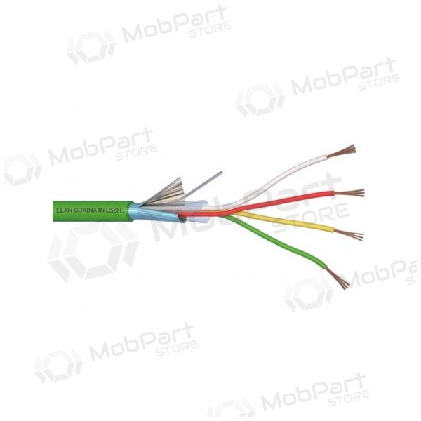ELAN sem halogênio, blindado cabo de proteção 4x0.22 (verde)