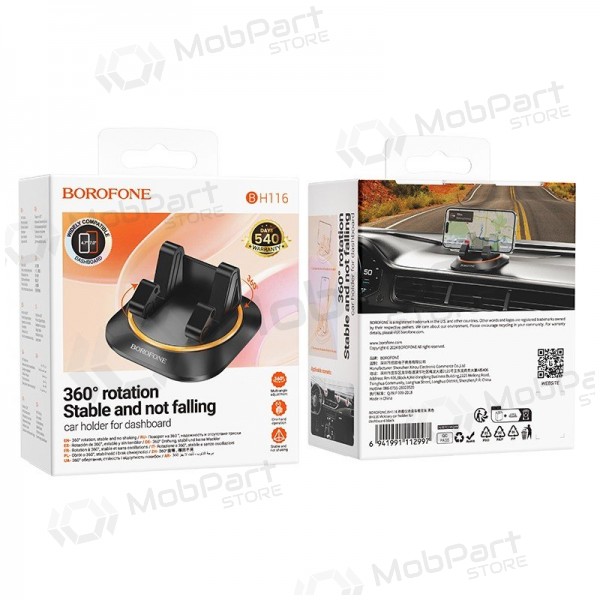 Suporte para telefone de carro Borofone BH116 (dashboard) preto