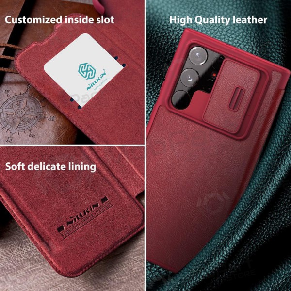 Samsung Galaxy S23 Plus capa „Nillkin Leather“ (vermelho)