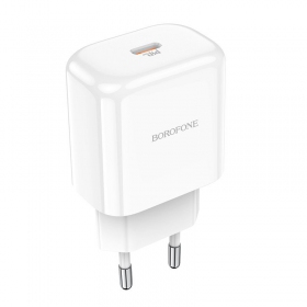 Carregador Borofone BN3 Type-C QC 3.0, PD 2.0 20W (branco)