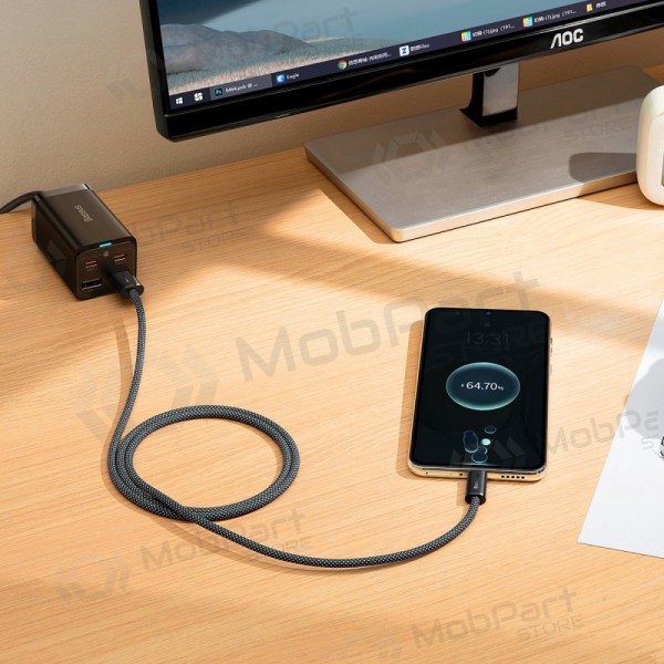 USB cabo Baseus Dynamic 100W USB-A to Type-C 1.0m cinza CALD000616