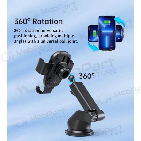 Automobilinis laikiklis-carregador Choetech T203-F 15W Gravity Car Charger Holder preto