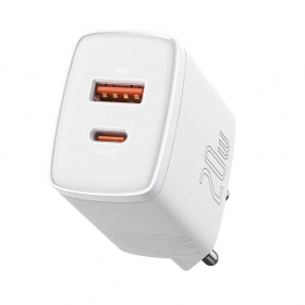 Carregador Baseus USB + Type-C 20W CCXJ-B02 (branco)