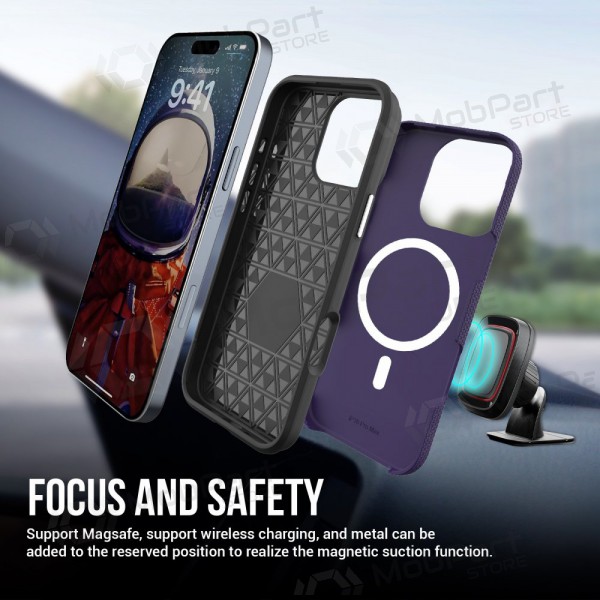 Capa Perfectionists Triangle Mag Case Apple iPhone 15 Pro Max roxo