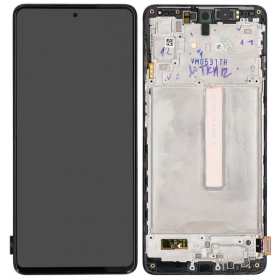 Ekranas Samsung M536 M53 5G su lietimui jautriu stikliuku e rėmeliu Black original (service pack)