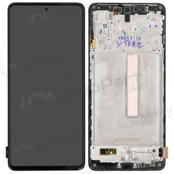 Ekranas Samsung M536 M53 5G su lietimui jautriu stikliuku e rėmeliu Black original (service pack)