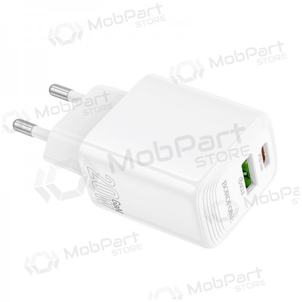 Carregador Borofone BN27 20W USB-C/USB-A branco