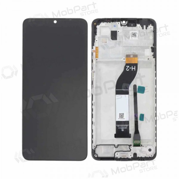 Ekranas Xiaomi Redmi 13C 4G/5G/Poco C65 su lietimui jautriu stikliuku e rėmeliu Black ORG