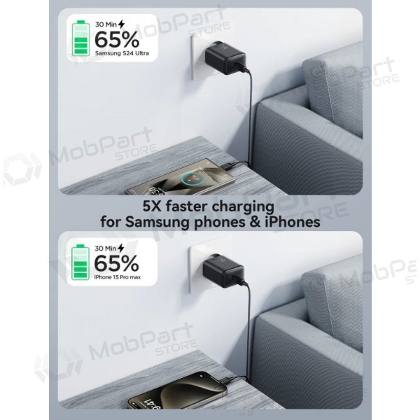 Carregador Joyroom JR-TCF23 USB-C 25W + USB-C to USB-C cable 1.0m preto