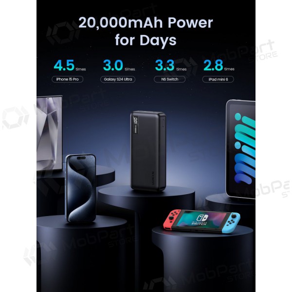 Bateria externa Power Bank Ugreen PB313 20W 20000mAh (25683) preto Bateria externa Power Bank Ugreen PB313 20W 20000mAh (25683) preto