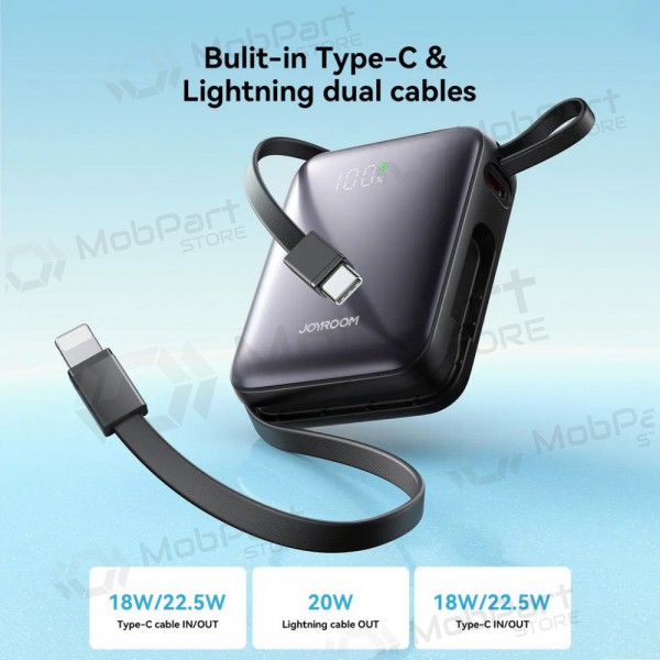 Bateria externa Power Bank Joyroom JR-PBF27 22.5W Mini 10000mAh preto Bateria externa Power Bank Joyroom JR-PBF27 22.5W Mini 10000mAh preto