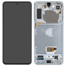 Ekranas Samsung G996 S21 Plus su lietimui jautriu stikliuku e rėmeliu Phantom Silver original (service pack)