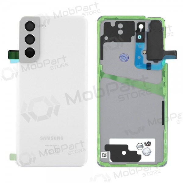 Samsung G991 Galaxy S21 5G tampa traseira da bateria (Phantom White) (usado grade B, original) Samsung G991 Galaxy S21 5G tampa traseira da bateria (Phantom White) (usado grade B, original)