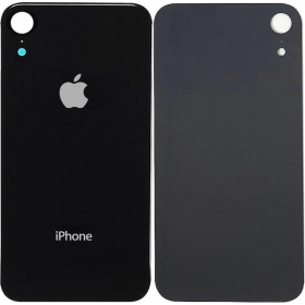 Apple iPhone XR tampa traseira da bateria (preto) (bigger hole for camera)