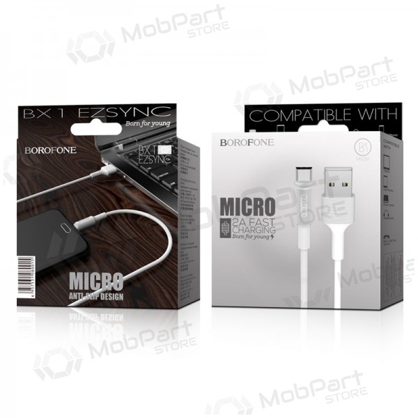 USB cabo Borofone BX1 microUSB 1.0m (branco)