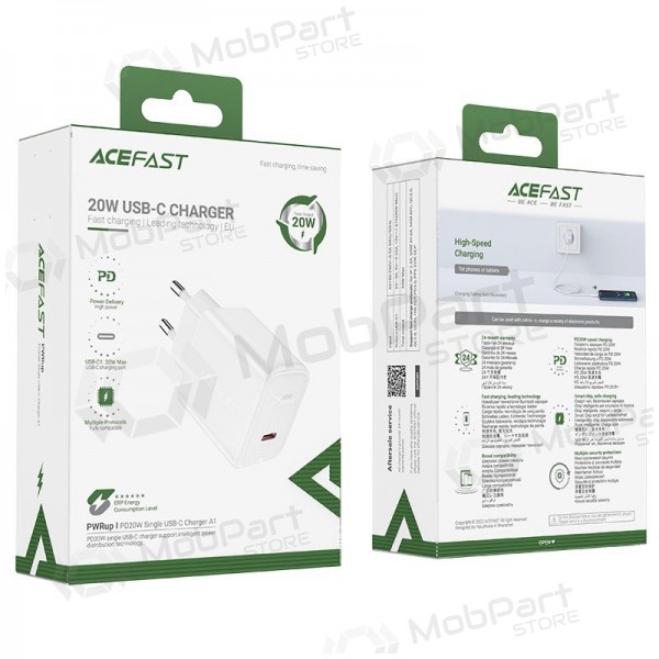 Carregador buitinis Acefast A1 PD20W USB-C branco