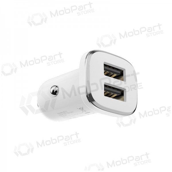Carregador automobilinis Borofone BZ12 x 2 USB (2.4A) (branco)