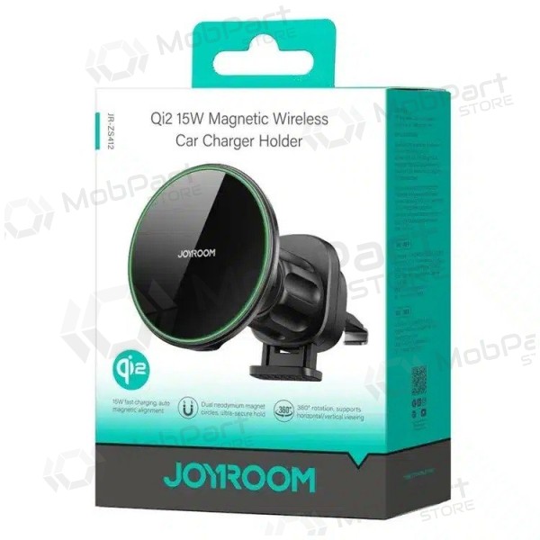 Automobilinis laikiklis-carregador Joyroom JR-ZS412 Qi2 MagSafe 15W preto