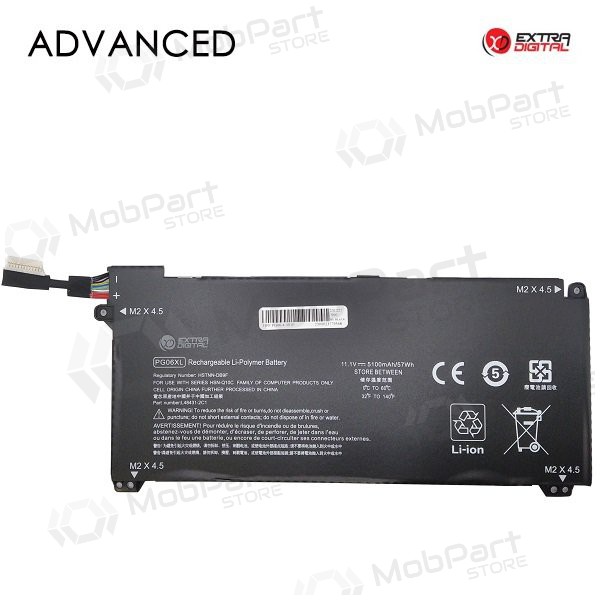 HP PG06XL, 5100mAh bateria do portátil, Advanced HP PG06XL, 5100mAh bateria do portátil, Advanced
