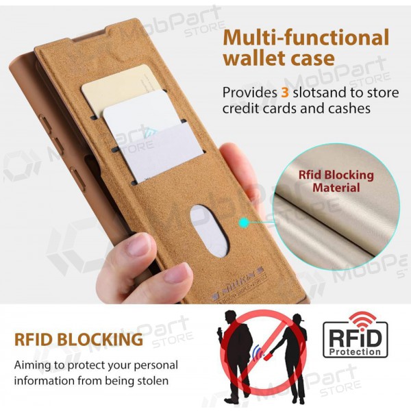 Samsung Galaxy S23 FE capa „Nillkin Leather“ (marrom)
