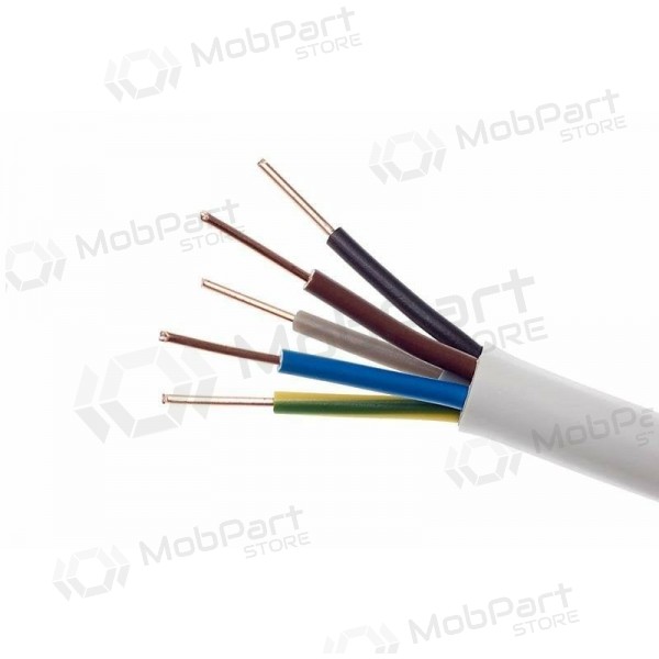 Cabo flexível Lietkabelis OMY 5x1.5 mm² de cobre PVC CPR Eca 300/300 V bobina de 100 m.