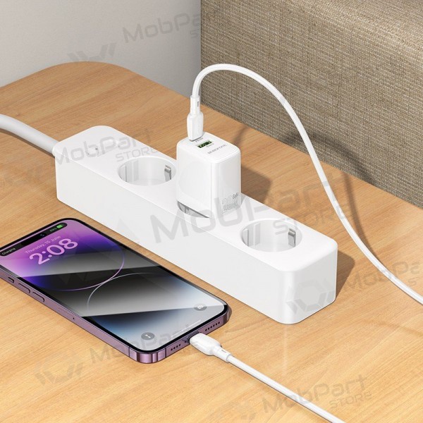 Carregador Borofone BN27 20W USB-C/USB-A branco