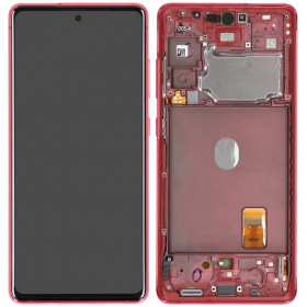 Samsung Galaxy S20 FE ecrã (vermelho) (com moldura) (original)